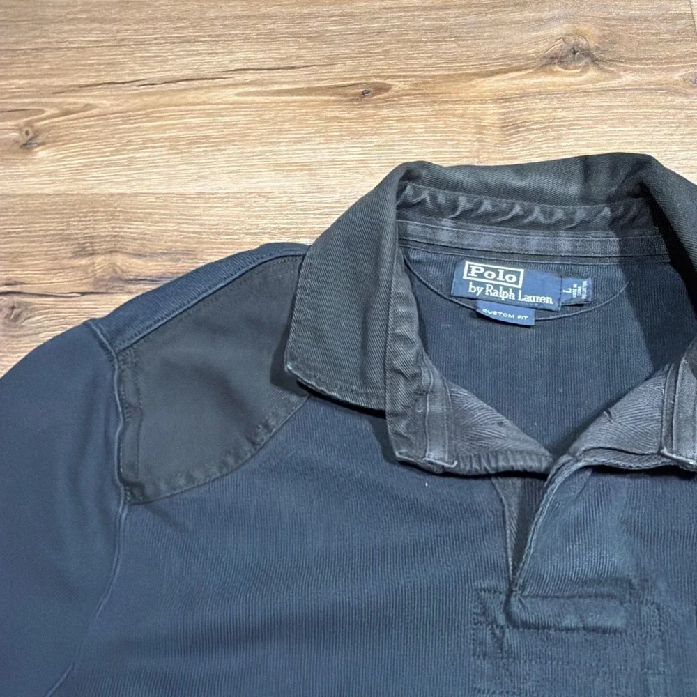 Polo Ralph Lauren Men's LARGE Bleecker Cup Navy Long Sleeve‎ Rugby Special Issue
